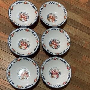 Vintage Set of 6 Apple Design Bowls